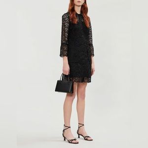 SANDRO Sylvia Collared Lace Mini Shirt Dress